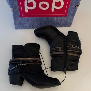 Pop Moto Boots Womens 6 Black Lantern